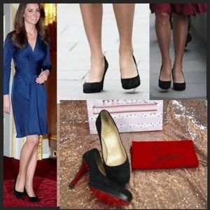 Louboutin Italian black suede pumps 40.5